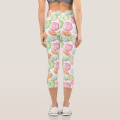 Mattierte Donuts Capri Leggings (Rückseite)