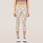 Mattierte Donuts Capri Leggings (Vorderseite)