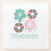 Mattierte Donuts Pink Doodles Glasuntersetzer (Vorderseite)