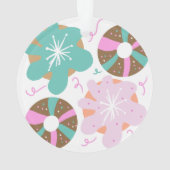 Mattierte Donuts Pink Doodles Ornament (Rückseite)