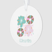 Mattierte Donuts Pink Doodles Ornament (Vorderseite)