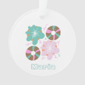 Mattierte Donuts Pink Doodles Ornament (Vorderseite)