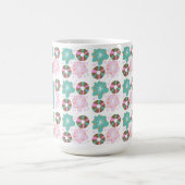 Mattierte Donuts Rosa Doodles Initial Kaffeetasse (Mittel)