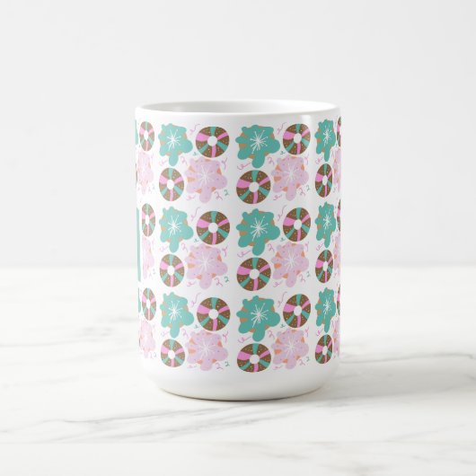 Mattierte Donuts Rosa Doodles Initial Kaffeetasse (Mittel)