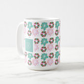 Mattierte Donuts Rosa Doodles Initial Kaffeetasse (Vorderseite Links)