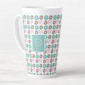 Mattierte Donuts Rosa Doodles Initial Milchtasse (Linke Ecke)