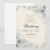 Mattierte Evergreen Arch Wedding Einladung (Vorne/Hinten)