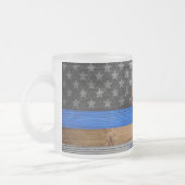 Mattierte Flag Thin Blue Line-Tasse Mattglastasse (Links)