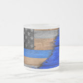 Mattierte Flag Thin Blue Line-Tasse Mattglastasse (Mittel)