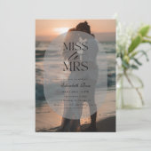 Mattierte Frau Brautparty Beach Foto Einladung (Stehend Vorderseite)