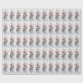 Mattierte Fronten, Icy Pine Needles, Roter Winter Geschenkpapier (Flach)