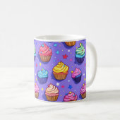 Mattierte Fun Cupcake Muster: Whimsical Bakery Kaffeetasse (VorderseiteRechts)