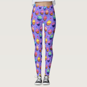 Mattierte Fun Cupcake Muster: Whimsical Bakery Leggings