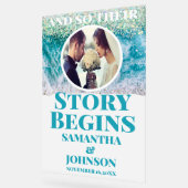 Mattierte Geschichte beginnt Beach Wedding Willkom Acrylschild (Winkel)