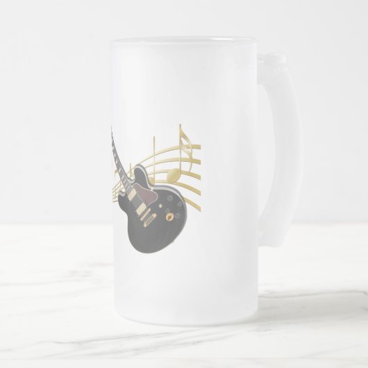 Mattierte Gitarre-Tasse Mattglas Bierglas (VorderseiteRechts)