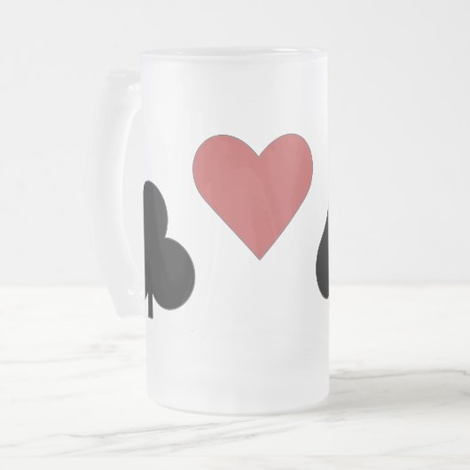 Mattierte Glas-POKER-TASSE Mattglas Bierglas (Vorderseite Links)