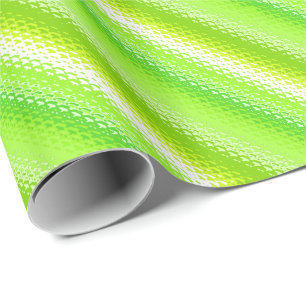 Mattierte Glasstreifen - Kalkgrün und Weiß Geschenkpapier