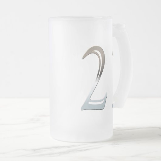 Mattierte GlasTasse 21 für 21. Mattglas Bierglas (VorderseiteRechts)