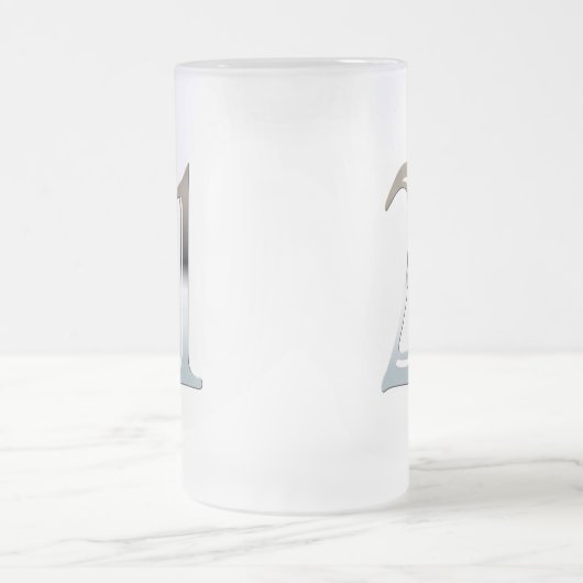 Mattierte GlasTasse 21 für 21. Mattglas Bierglas (Mittel)