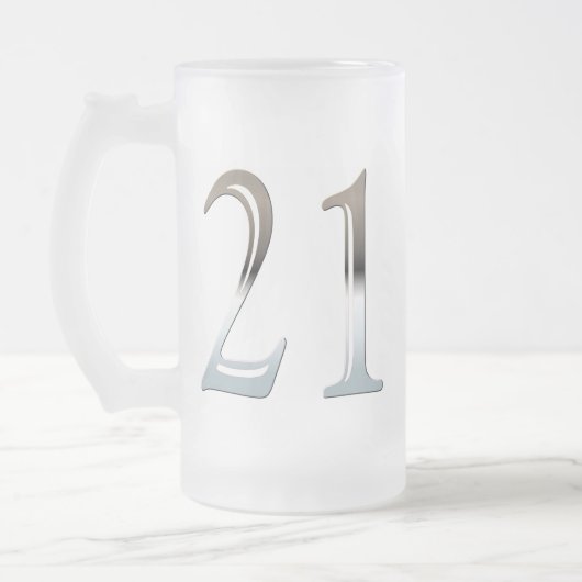 Mattierte GlasTasse 21 für 21. Mattglas Bierglas (Links)