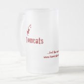 Mattierte GlasTasse - hochrote Beschriftung Mattglas Bierglas (Vorderseite Links)