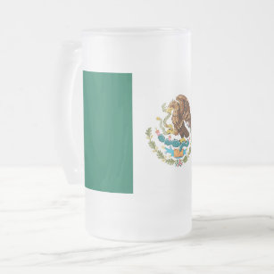 Mattierte GlasTasse mit Flagge von Mexiko Mattglas Bierglas
