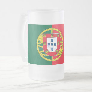 Mattierte GlasTasse mit Flagge von Portugal Mattglas Bierglas