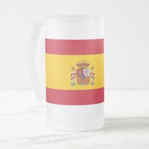 Mattierte GlasTasse mit Flagge von Spanien Mattglas Bierglas