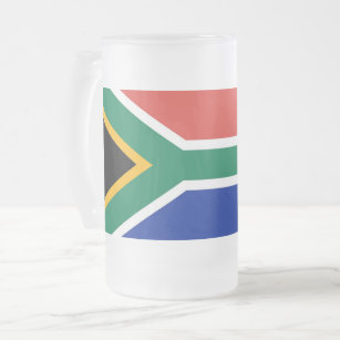 Mattierte GlasTasse mit Flagge von Südafrika Mattglas Bierglas