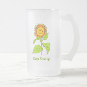 Mattierte GlasTasse mit lächelndem Mattglas Bierglas