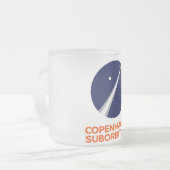 Mattierte GlasTasse mit Logo Kopenhagens Mattglastasse (Vorderseite Links)