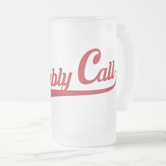 Mattierte GlasTasse mit Versammlungs-Anruftextlogo Mattglas Bierglas (VorderseiteRechts)