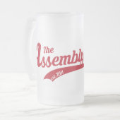 Mattierte GlasTasse mit Versammlungs-Anruftextlogo Mattglas Bierglas (Vorderseite Links)