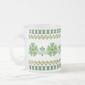 Mattierte GlasTasse - Retro grüne Blume Mattglastasse (Links)