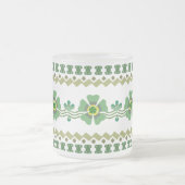 Mattierte GlasTasse - Retro grüne Blume Mattglastasse (Mittel)