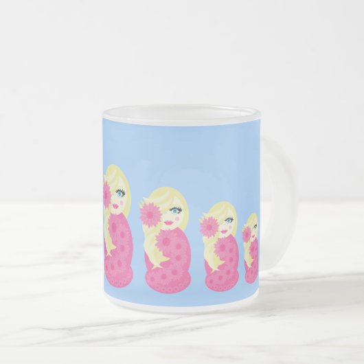 Mattierte GlasTasse Sofias Babushka Mattglastasse (VorderseiteRechts)