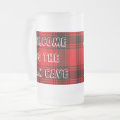 Mattierte GlasTassen-Mann-Höhlen-rotes kariertes Mattglas Bierglas (Vorderseite Links)