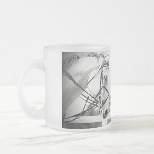 Mattierte Graupferde-Tasse Mattglastasse