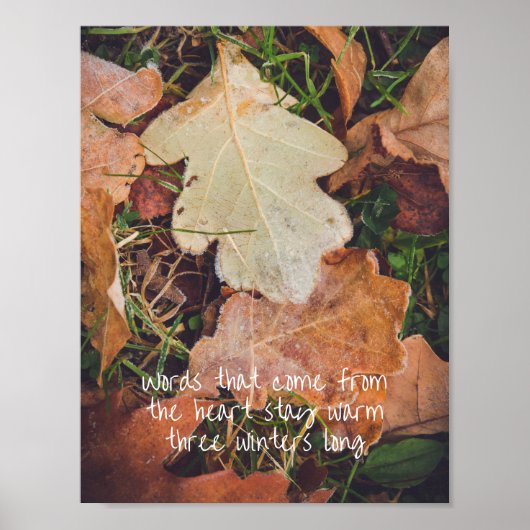 Mattierte Herbsteiche-Blätter Poster (Vorne)