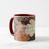 Mattierte Herbsteiche-Blätter Tasse (Vorderseite Links)