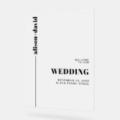 Mattierte Hochzeit in Schwarz-Weiß WELCOME Acrylschild (Winkel)