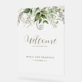 Mattierte Hochzeitsempfang Tropengrün Acrylschild (Winkel)