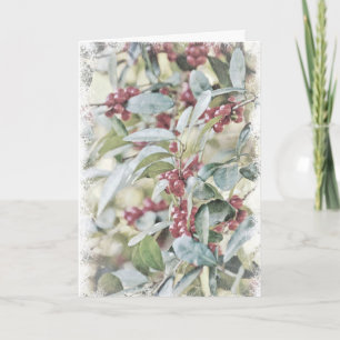 Mattierte Holy Berries in Schnee Weihnachtskarte Karte