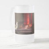 Mattierte Hummingvogel-Glashütte Mattglas Bierglas (Vorderseite Links)