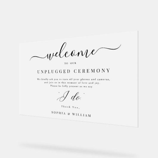 Mattierte "I Do"-Begrüßung ohne Stecker Acrylschild (Winkel)