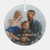 Mattierte Jahreszeit Personalisierter Weihnachtssc Ornament Aus Glas (Vorderseite)