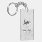 Mattierte Kiefern Rustikales Weißgebirge Zitat Schlüsselanhänger (Vorderseite links)