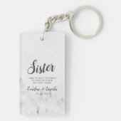 Mattierte Kiefern Rustikales Weißgebirge Zitat Schlüsselanhänger (Rückseite)