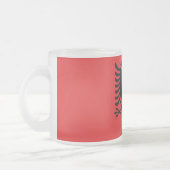Mattierte kleine Tasse aus Glas - Flagge Albaniens (Links)