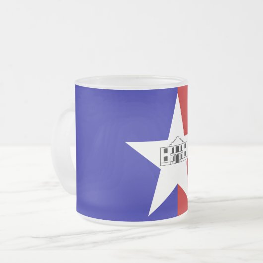 Mattierte kleine Tasse aus Glas - Flagge von San A (Vorderseite Links)